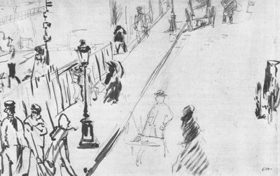 La Rue Mosnier al lampione da Édouard Manet